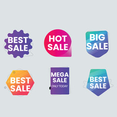 Sale tags collection. Special offer, big sale, discount, best price, mega sale banner set.