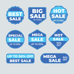 Sale tags collection. Special offer, big sale, discount, best price, mega sale banner set.