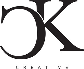 CK or KC letter modern logo design