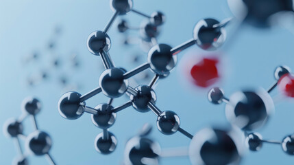 3D Molecular Structure with Carbon and Keratin Spheres