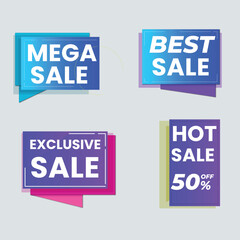 Sale tags collection. Special offer, big sale, discount, best price, mega sale banner set.