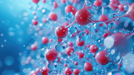 3D Molecular Structure with Carbon and Keratin Spheres