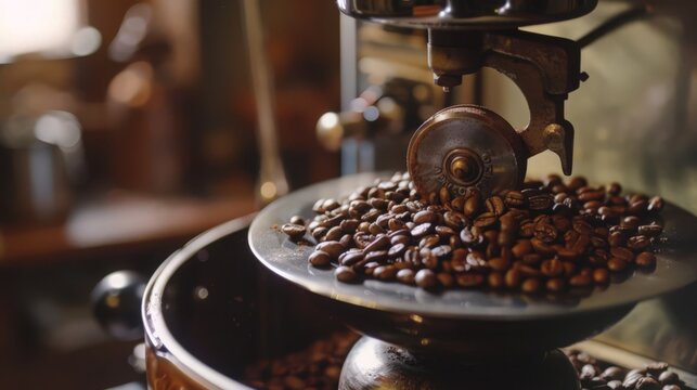 A morning ritual of grinding fresh coffee beans for the perfect cup of joe
