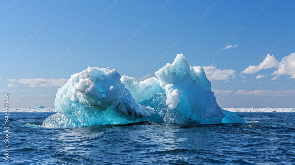 Poster as the iceberg continues to break apart its unique formations create an otherworldly landscape.