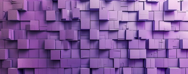 Abstract purple 3d cubic pattern, geometric background. Modern design and technology concept