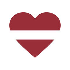 Latvia flag in heart shape