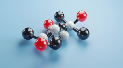 3D Molecular Structure with Carbon and Keratin Spheres