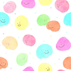 Multicolor Abstract shape seamless pattern freehand drawing for kid with colorful dot