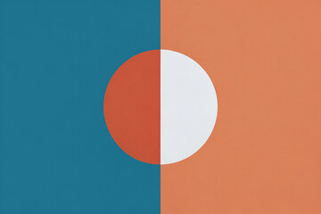 background with a simple single shape with two contrasting colors on a plain background