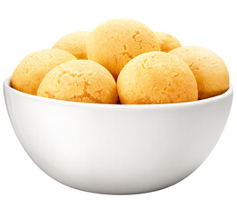 pote com pão de queijo grande isolado em fundo transparente