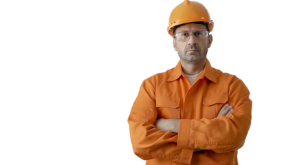 portrait of an engineer isolated on transparent background
