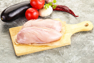 Raw chicken breast for cooking
