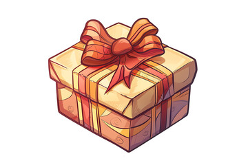 Gift box with bow on white background