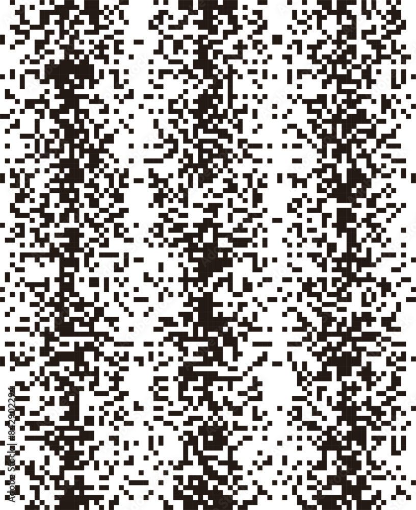 Poster dispersed background. disintegration pixel effect illustration. vector rectangle elements. disappear