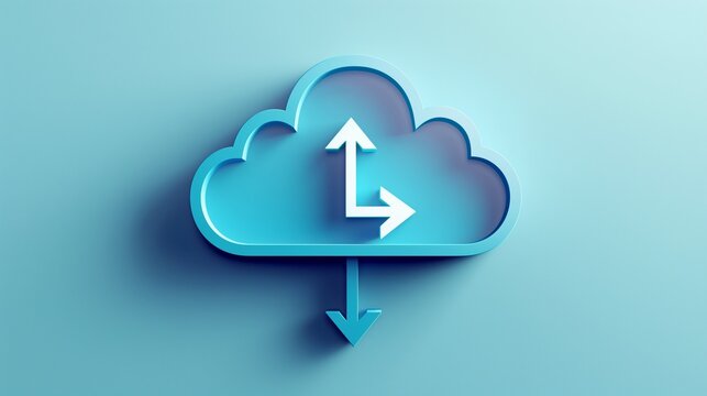 An icon featuring a cloud with an arrow, representing cloud upload or storage options in digital platforms.