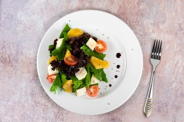 Greek tasty Vegetable salad with cheese,