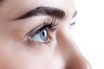 Female Eye with Extreme Long False Eyelashes. Eyelash Extensions. Makeup, Cosmetics, Beauty. Close up, Macro, skin care concept, Beauty concept