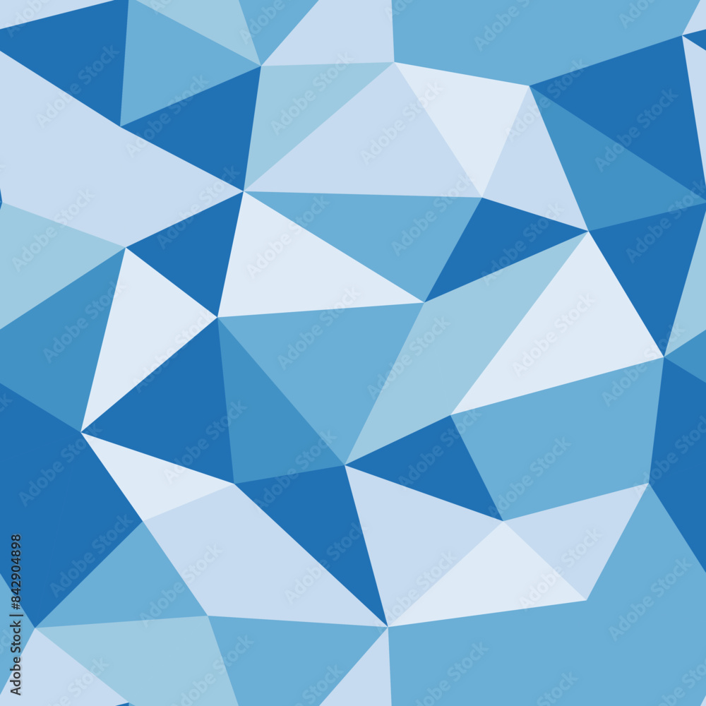 Aufkleber vector seamless pattern with large triangles in a blue sky color palette. repeatable pattern for tre