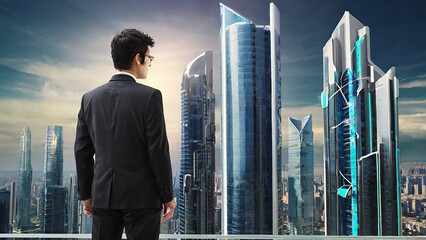 Fototapeta premium a businessman in town