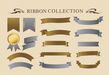 リボンのデザインエレメント。装飾素材。