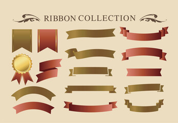 リボンのデザインエレメント。装飾素材。