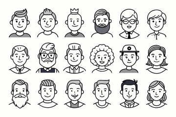 face set of funny faces