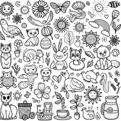 Outline illustrations Vector