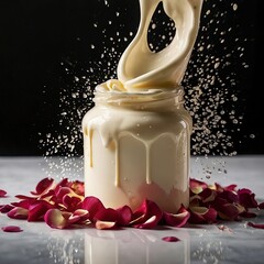 milk and chocolate on white / cream bottle spa cyelon