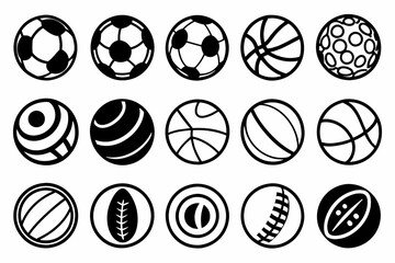 icons, ball, football, sport, soccer, tennis, basketball, baseball, volleyball, pattern, vector, seamless
