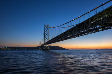 夕暮れの明石海峡