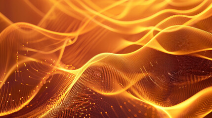 Orange and Saffron Halftone dots and curved lines