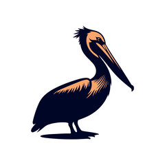 pelican on white