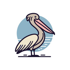 illustration of a white pelican