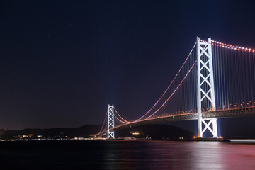 Fototapeta premium 夜の明石海峡