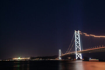 Fototapeta premium 夜の明石海峡