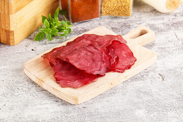 Smoked beef meat - Pastrami slices