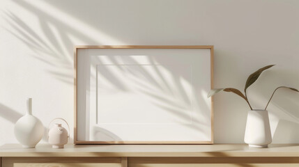 Blank, square white frame for mockup