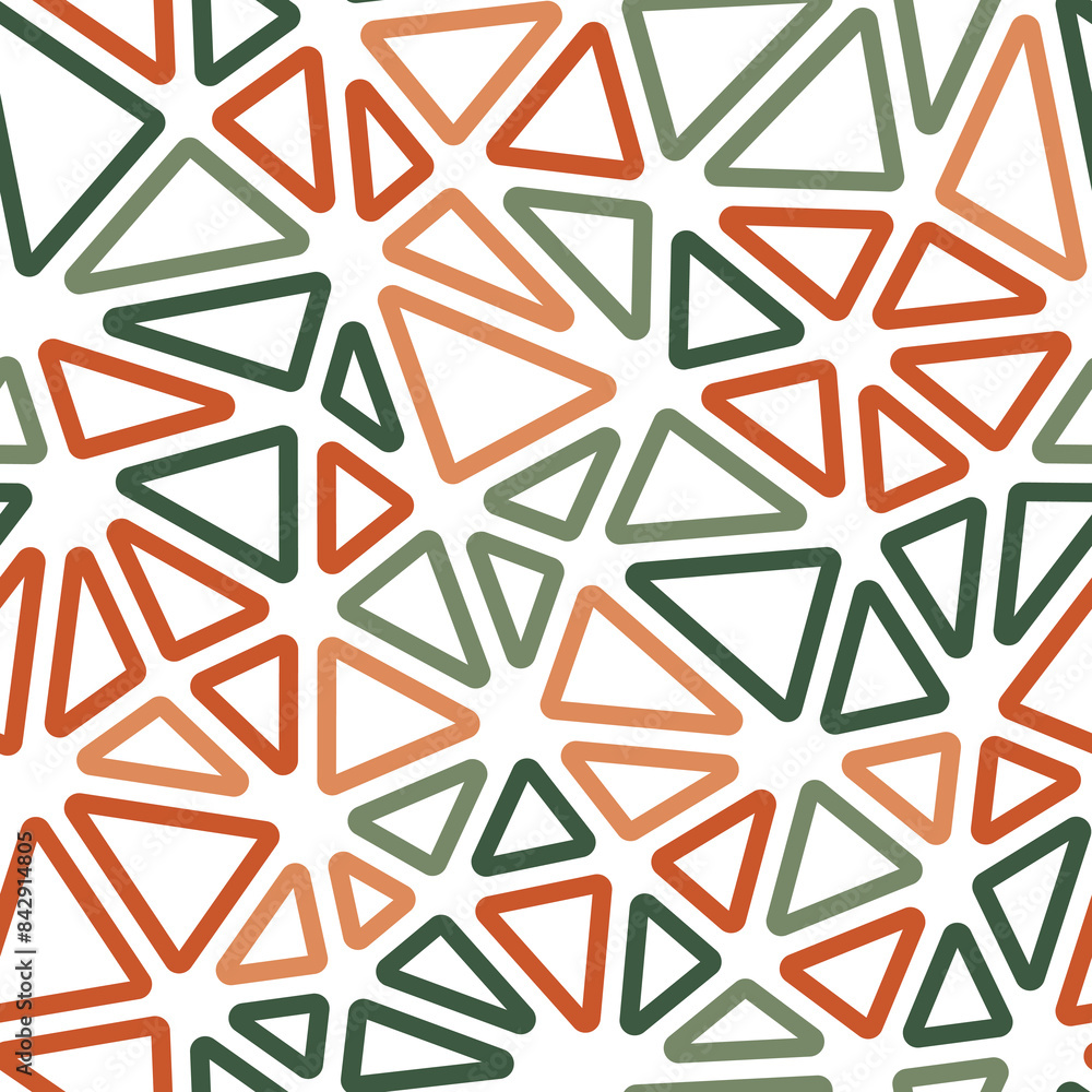 Poster triangles pattern geometric design. medium triangle size. multiple colors style. rounded triangles o