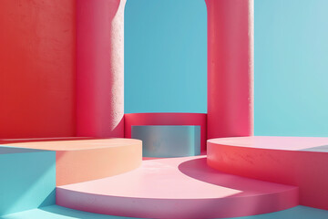 Brightly Painted Walls and Doors in a Modern Architectural Space