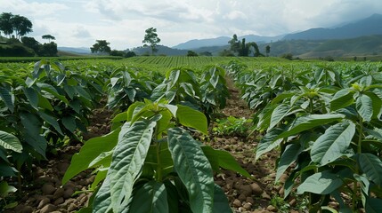 Ripe Coca Leaves Ready for Harvest in Lush Green Field