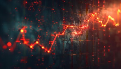 Unemployment Slump Conceptual image of a line graph depicting rising unemployment rates during an economic slump