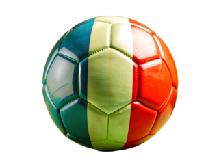 football ball with French flag, soccer ball European football championship in 2024 transparent background