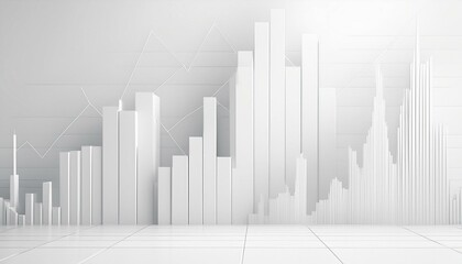 Economic graph with diagrams on the stock market Abstract vector white background for business