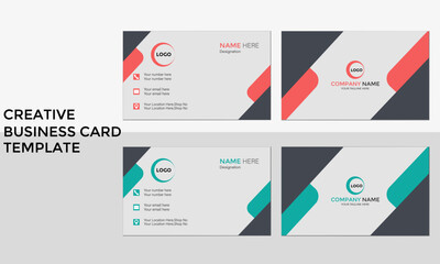 Creative professional company business card template with multiple color variation
