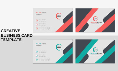 Creative professional company business card template with multiple color variation
