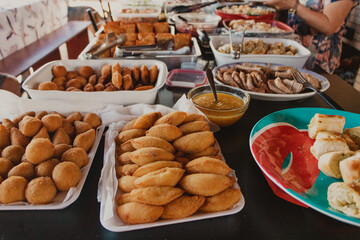 food party table end view