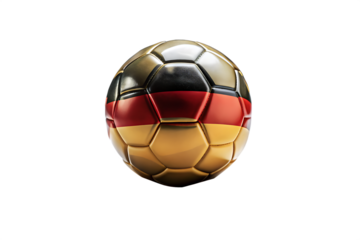 football ball with german flag, soccer ball European football championship in 2024 transparent background