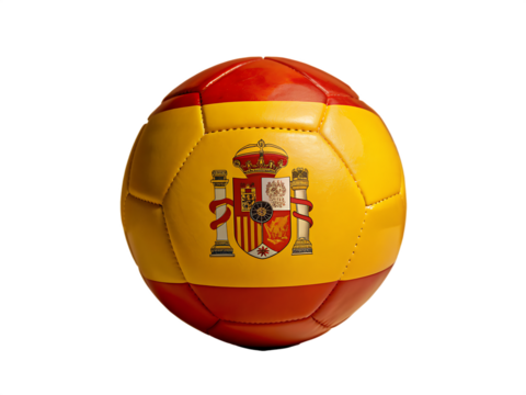 football ball with spanish flag, soccer ball European football championship in 2024 transparent background
