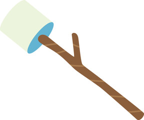 Marshmallow on Stick Vector Illustration