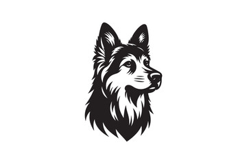 Dog head silhouette vector illustration icon